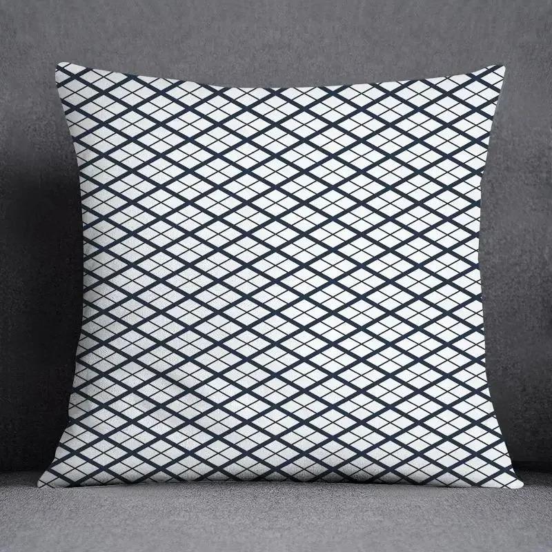 45x45CM Cushion Cover Geometric Pattern Polyester Blue Grey Pillowcase Sofa Cushion Throw Pillow Home Decor Pillowcase
