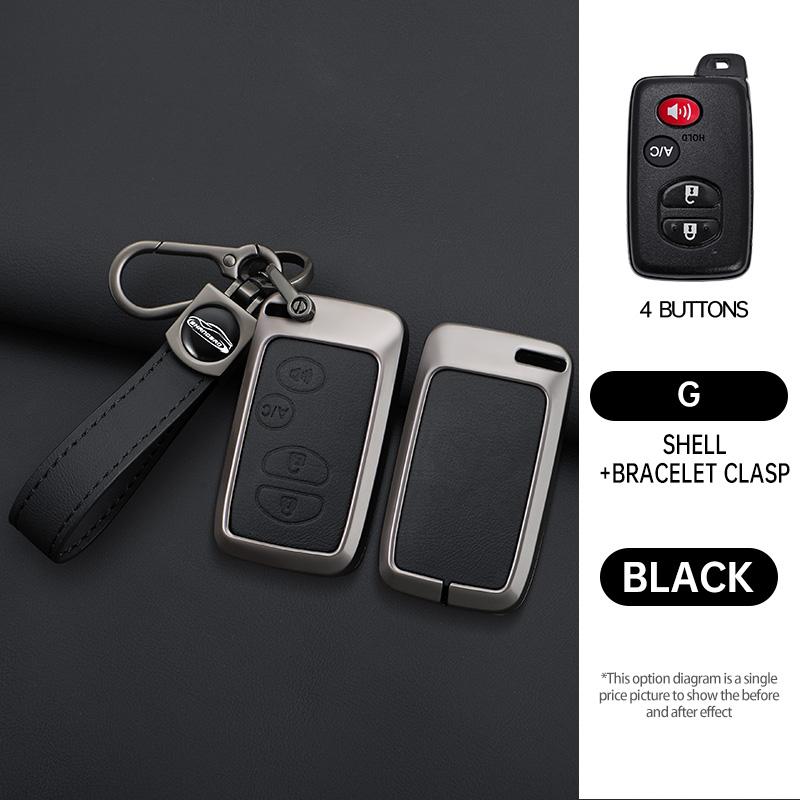 Zinc Alloy Leather Car Key Case Shell Cover for Toyota Prius 30 Alpha Aqua Land Cruiser Auris for Lexus LC 200 2012 - 2014 Parts