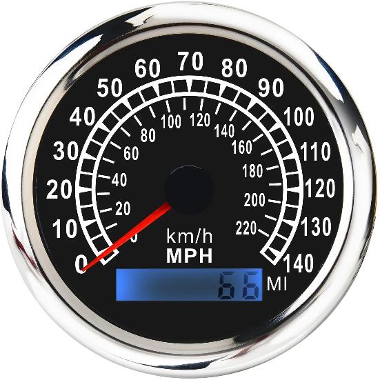 ZMFJH 85MM GPS Speedometer Gauge with GPS Antenna 0-220KMH,0-140MPH Speed Meter for Marine Boat Yacht Auto Car 12V24V