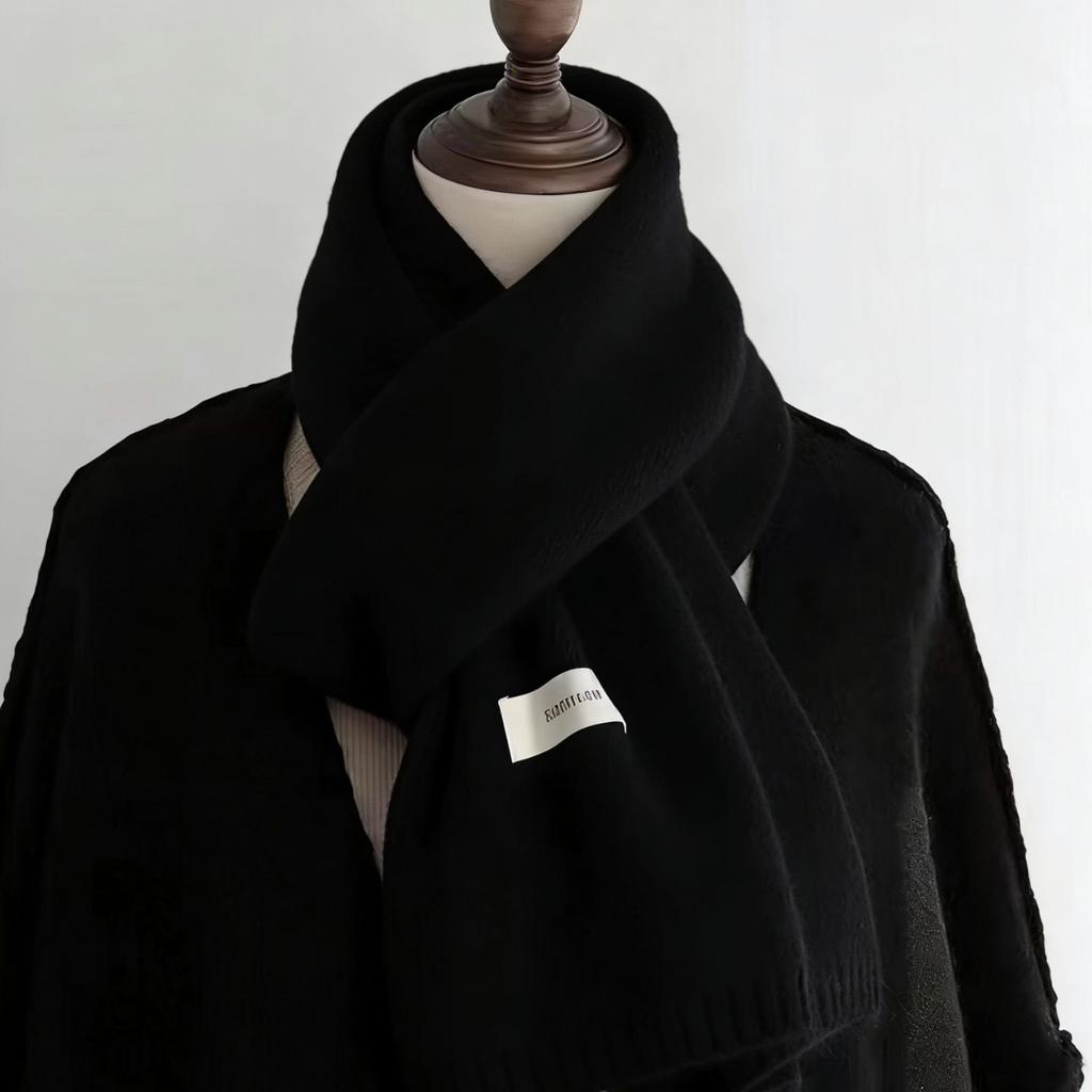 New Knitted Scarf Women's Atmosphere Soft Waxy Versatile Trendy Couple Warm Neck Protection Scarf Students Autumn and Winter Warm