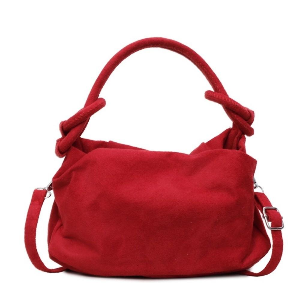 Schoolbag Women's Green Retro Style Suede Leather Crossbody Bag Wrinkle Texture Soft Handle Fashion Handbag Magnetic Closure Shoulder Bag Commuting