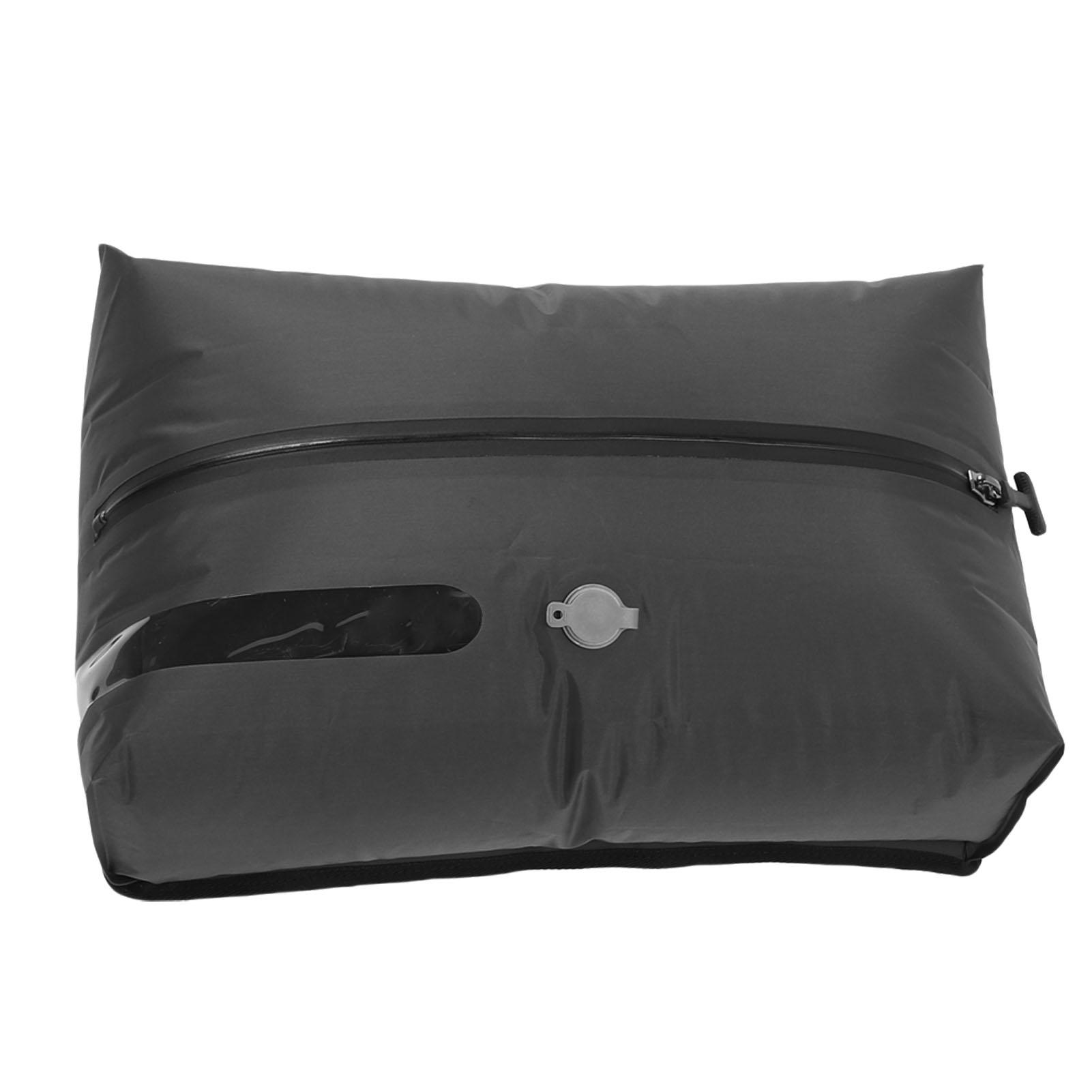 Sac sous vide 17L pour le voyage Sac de compression réutilisable Gain de place Emballage sous vide pour valises Bagages Sac à dos 70D TPU Fond plat Gris