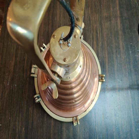 Nautical Marine Waska Brass and Copper Beehive Pendant Light  Wired