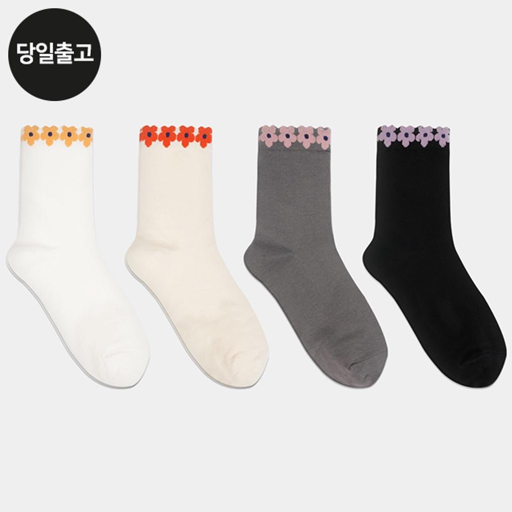 

PG Women s/Student Flower Point Mid-Calf Socks (5 Pairs) Set Daily Student Girls Fashion