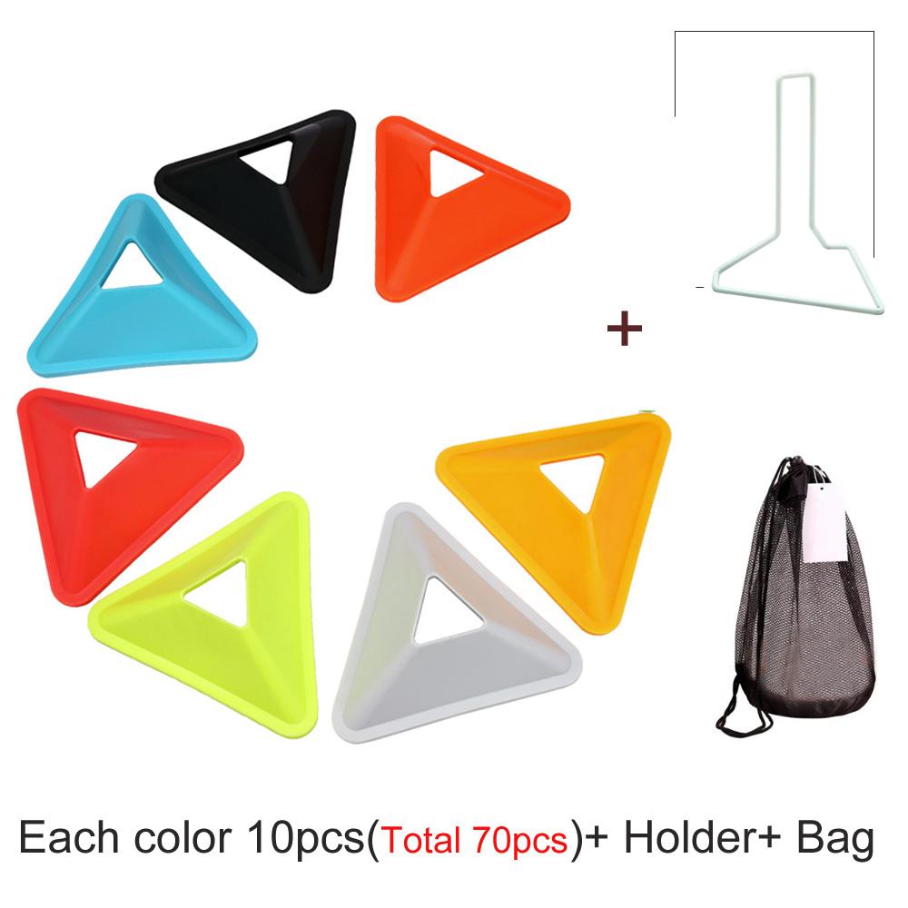 10/70 Pcs Triangle Football Training Cones Soccer Ball Practice Field Marking Sports Agility Training Discs Football Equipment