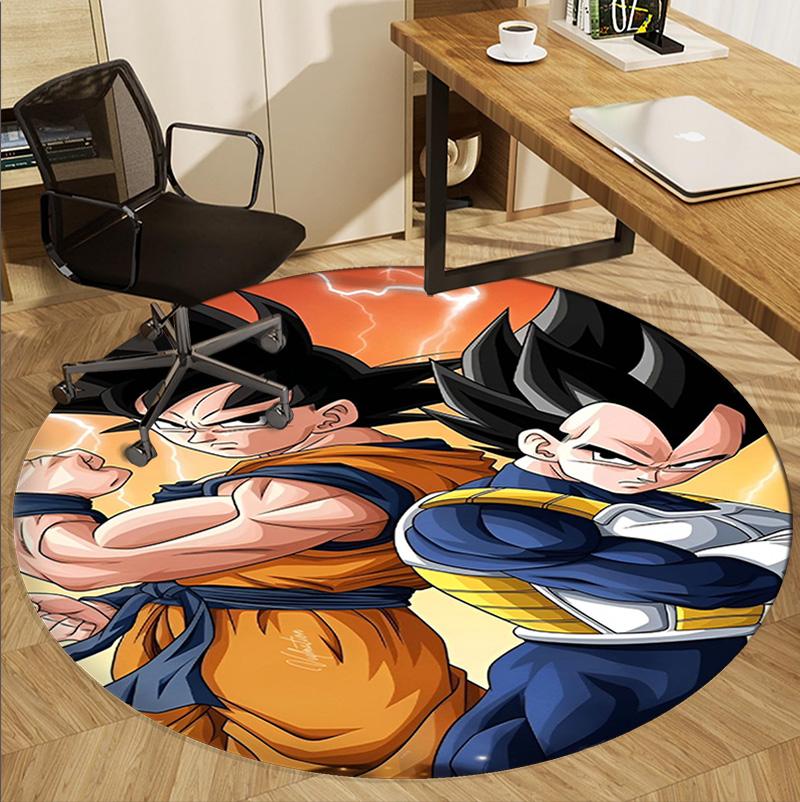 DRAGON BALL Desenli Yuvarlak Halı, İç/Dış Mekan Paspası, Piknik, Oyun Odası, Yatak Odası, Ofis, Oturma Odası, Ev Dekorasyonu Halısı, Doğum Günü Hediyesi