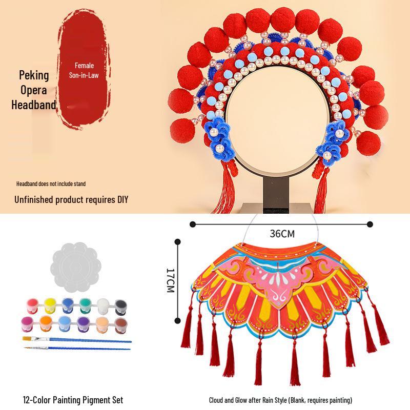 DIY Peking Opera Headband & Hair Accessories Kit for Dragon Boat Festival Team-Building Activity