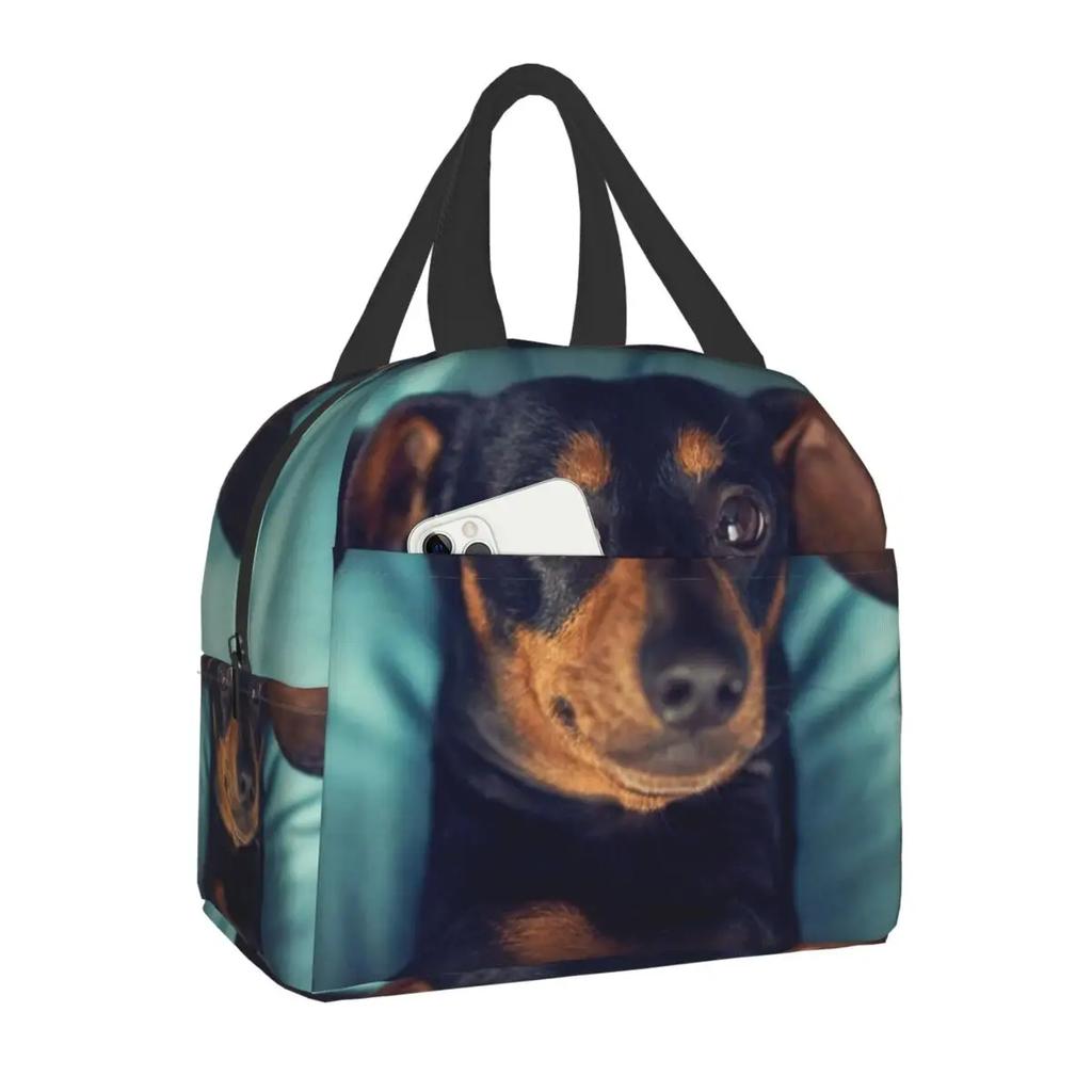 Custom Border Collie Lunch Bag Women Thermal Cooler Insulated Lunch Boxes for Kids School Children Fruit Fresh Storage Bag