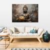 Leinwandbild, Meditierender Buddha abstrakt