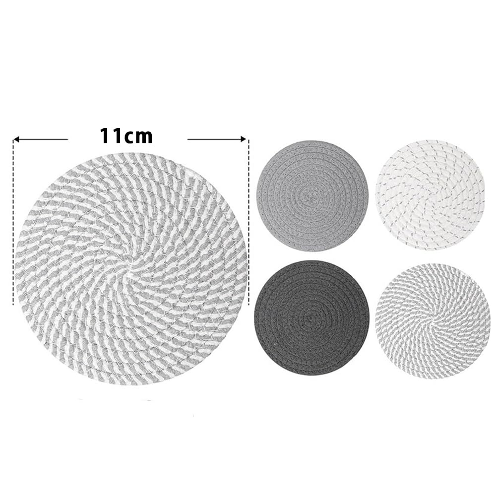 SensaBliss Absorbent Coasters, Natural Cotton, Handwoven, Insulated, Thick, Non-Slip, Teacup Pads, Tea Trays, for Drinking, Coffee, and Kitchen Use,