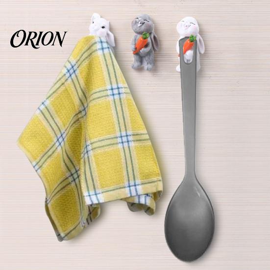 Nail Free Key Holders Easter Rabbit Cartoon Sticky Hook, Resin Adhesive Wall Hanger, Small Item Organizers Bunny Decorative Storage Hook for