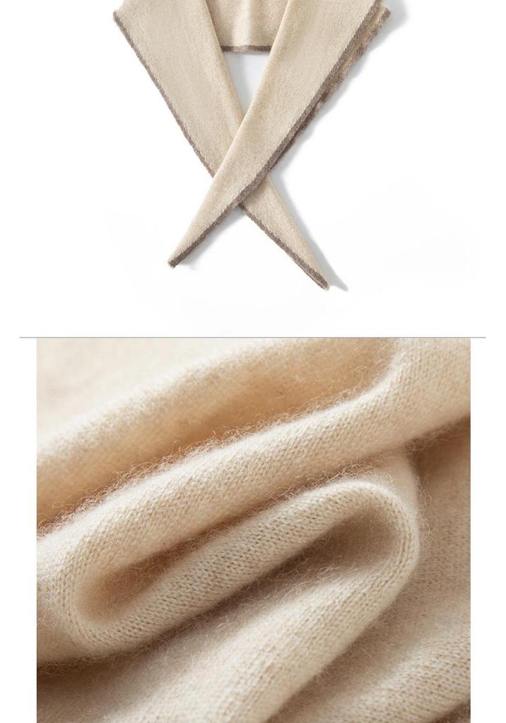 Women's Cashmere Shawl: Color-Block, Versatile Triangular Scarf and Neck Warmer, Stylish Casual Wear