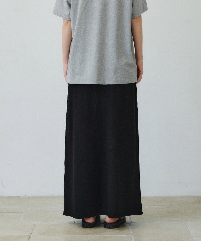 Mais Side Lace Banding Long Skirt / Black