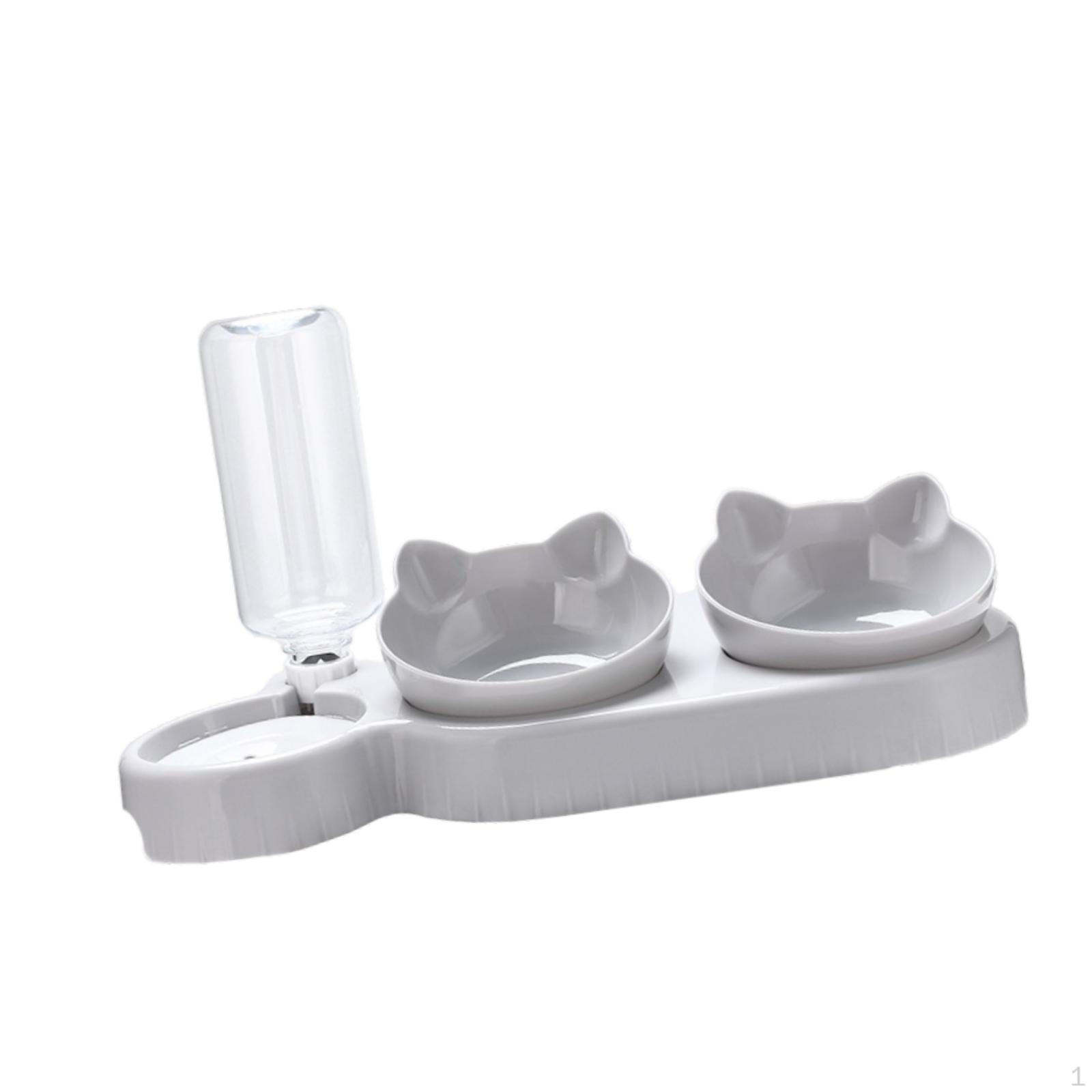 

Bowls, Raised Water Food Bowls Automatic Bottle Light Gray