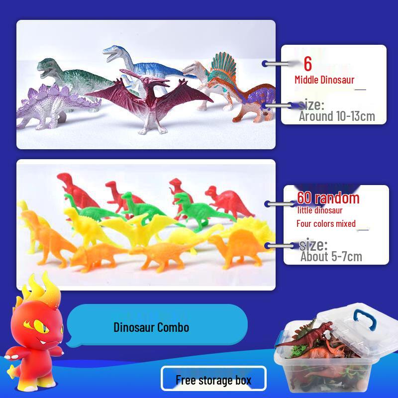 Soft Rubber Dinosaur Toy Set for Kids - Small Dinosaur Models for Boys & Girls