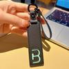 Fashion 26 Letters Key Chain Pu Leather Alphabet Letter Keyring Car Key Accessories Business Key Holder Women Bag Pendant Decor