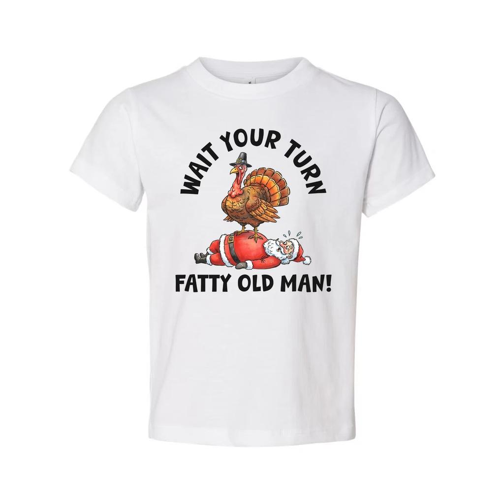 Funny Christmas T Shirt With Turkey Standing On Santa Claus Illustration For Hol