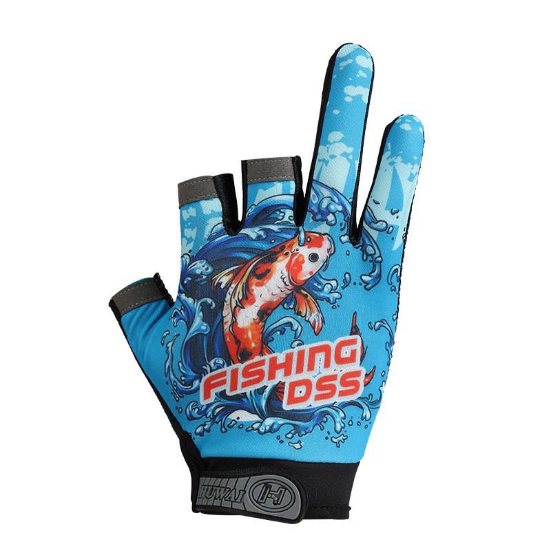 Waterproof Fishing Gloves Anti-Slip Anti-Hanging Climbing Cycling Cast Three-Finger Design Fish Gloves Sports Outdoor Protection