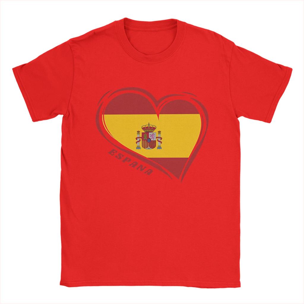 Espana Flag  TShirt for Unisex Spanish Casual Pure Cotton Tee Shirt O Neck Short Sleeve T Shirts Plus Size Tops