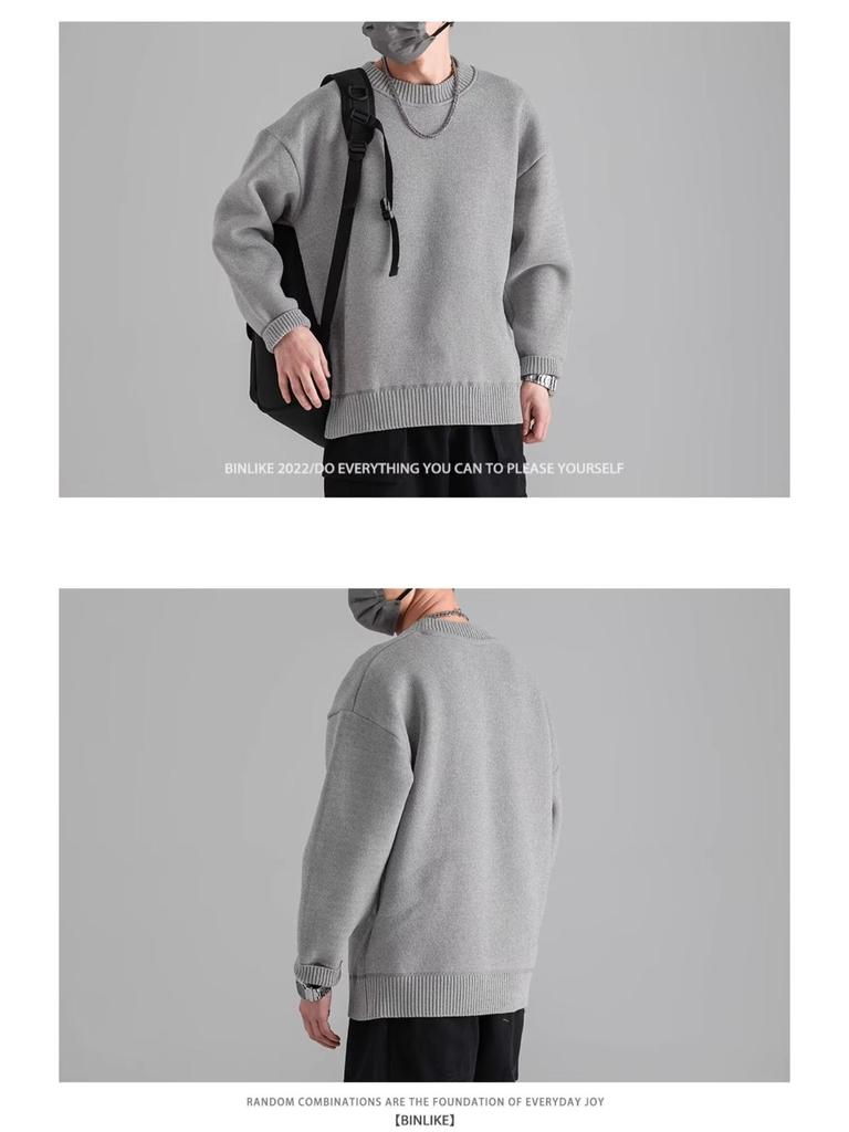 Herren-Strickpullover mit schmaler Passform und Rundhalsausschnitt – Herbst-/Winterkollektion 2024