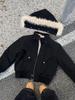 Year of the Horse Winter Cotton Jacket with Fur Hood - Unisex Warm Coat