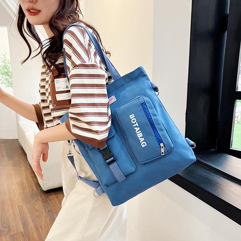 Wszechstronna damska torba płócienna - Plecak i torba o dużej pojemności dla studentek