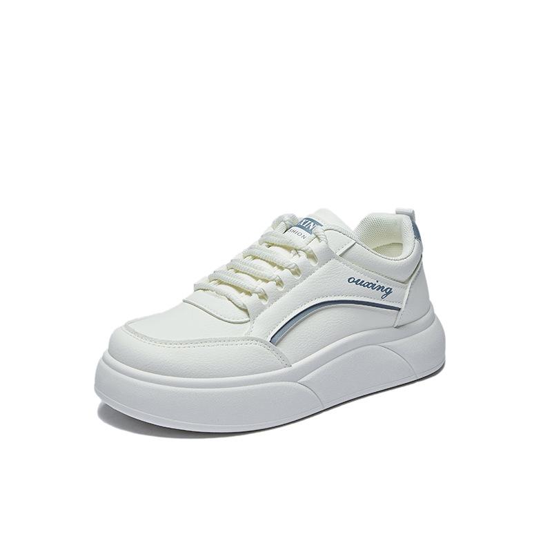Spring White Shoes New Style of Female Students' Thick-soled High-rise Sports Shoes Casual Street Shot