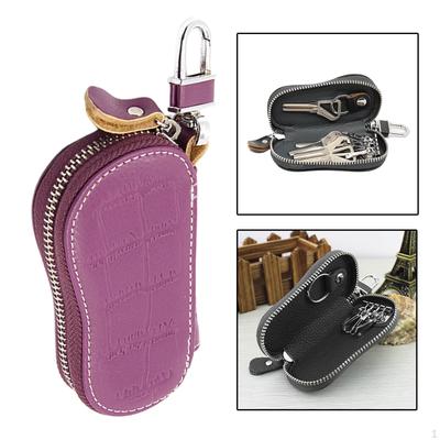 Holder Leather Car Keys Organizer Ladies Keychain Covers Unisex Pouch