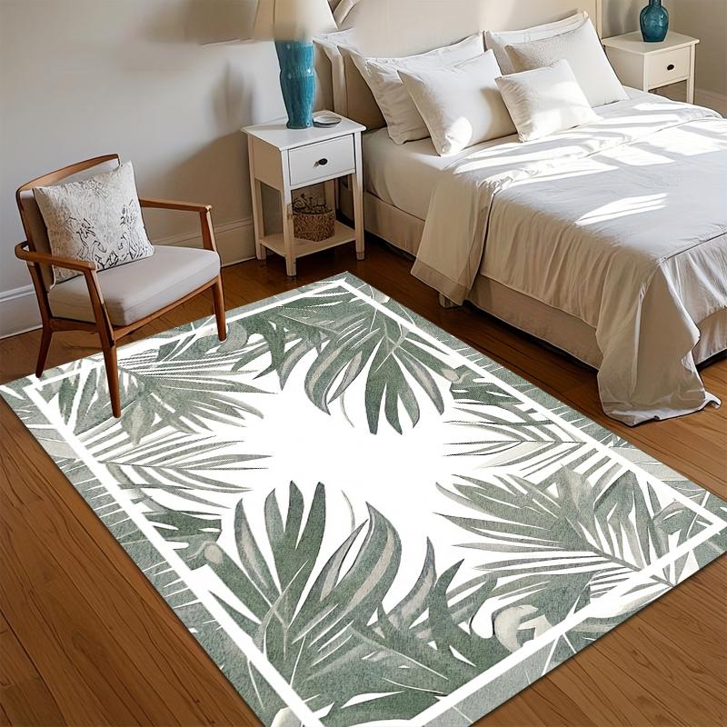 

Living Room Area Rugs Palm Leaf Border Non-Slip Washable Rugs & Carpet with Vibrant Palm Leaf Motifs for Nature-Inspired Homes 40x60CM