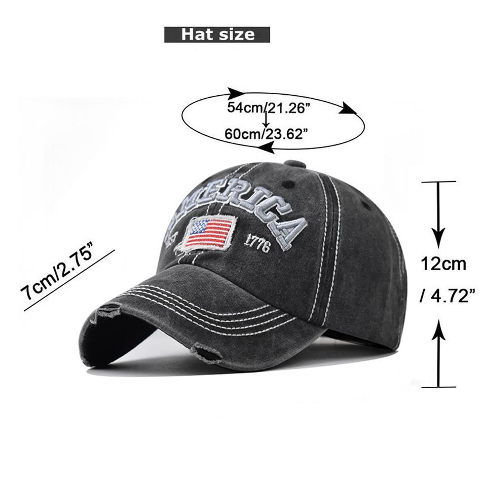 Men's Summer Baseball Cap American Flag Embroidered Fashion Sun Hat Snapback Men Women Hip Hop Cotton Outdoor Casual Caps
