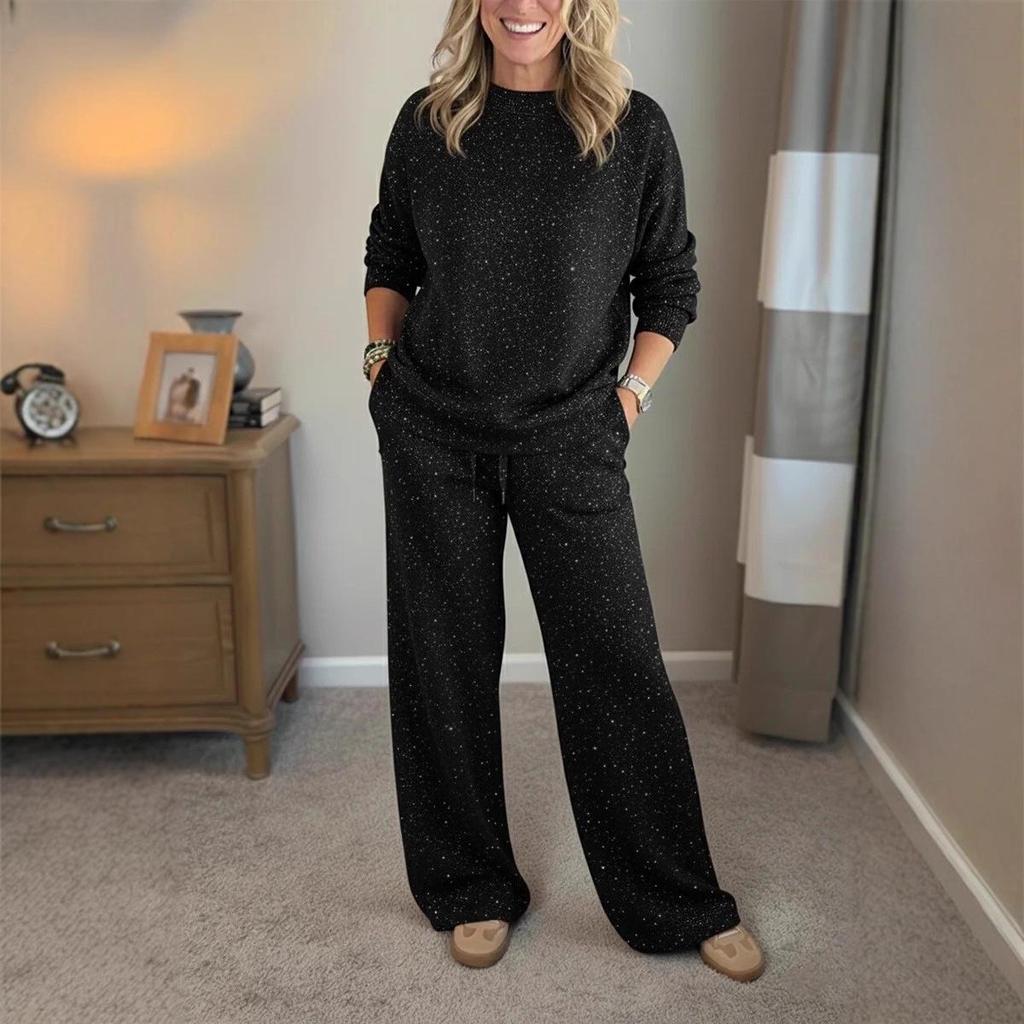 2025 Glittery Hoodie & Pants Set - Shiny Two-piece Outfit for Festivals
