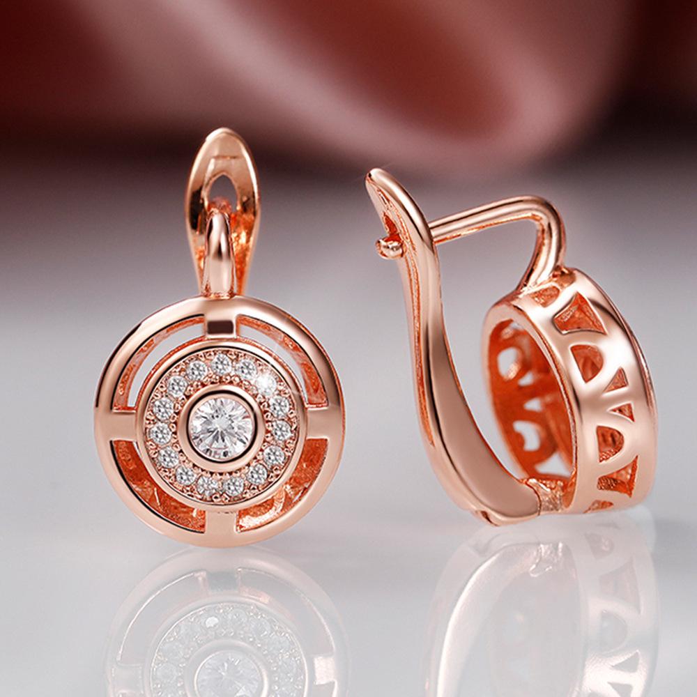 Vintage European & American Clock-Inspired Hollow Disc Earrings