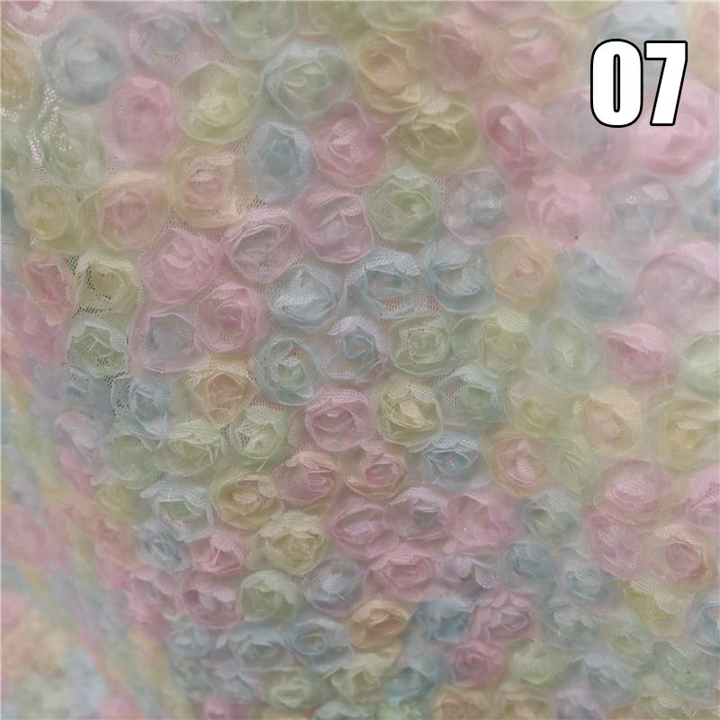 3D Rosen Blumen Tüll Mesh Stoff Exquisite Stretch Spitze Rosen Stickerei Stoff DIY Nähen Schleife Hochzeitsfeier Kleid Dekor Handwerk