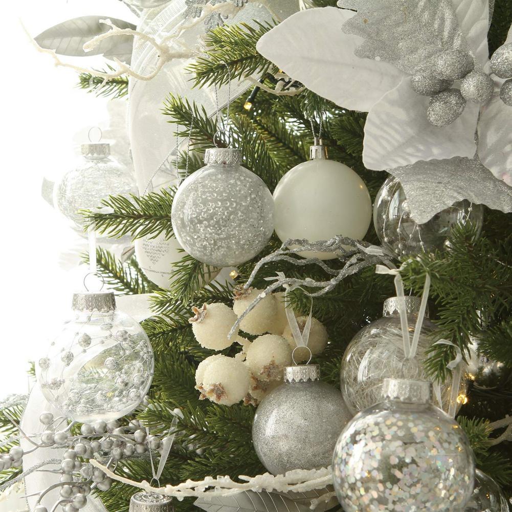 Clear Christmas Ball Ornaments Decorations Xmas Tree Shatterproof Ornaments with Hanging Loop for Home Decor Holiday Party