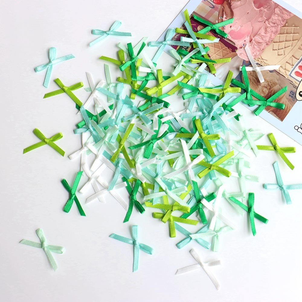 

100pcs Mini Ribbon Bows Solid Color Gift Wrapping Bowknot Flowers Bows Ties DIY Craft Scrapbooking Mixed Color 7