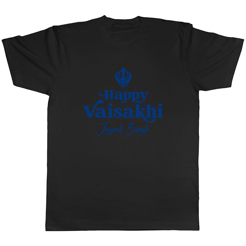 Personalised Happy Vaisakhi Blue Mens Unisex T-Shirt Tee Gift S разноцветный