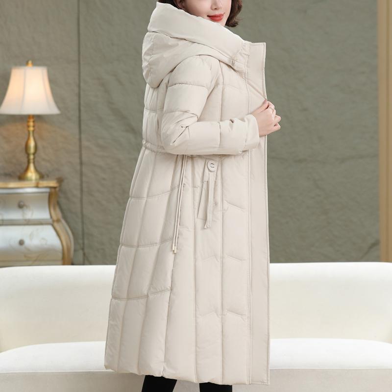 Plus Size XL-5XL Middle Age Women Long Coats Winter Parkas Hooded Thick Warm Elegant Women's Jackets