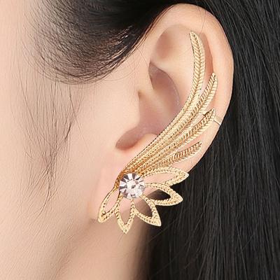 Angel Wing Ear Stud Womens Jewelry Elegant Ladies Crystal Rhinestone for Women Fashion Party Earrings Ear Clip
