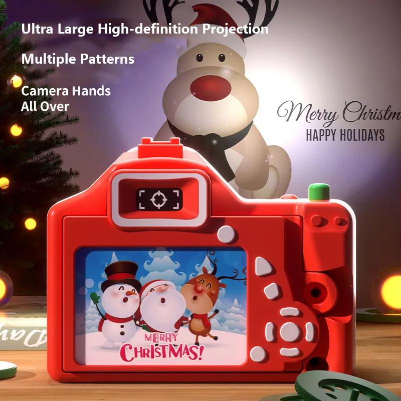 Christmas Projection Toys Children Cartoon Light Up Santa Claus Pattern Games Early Education Christmas Projector Camera Gifts