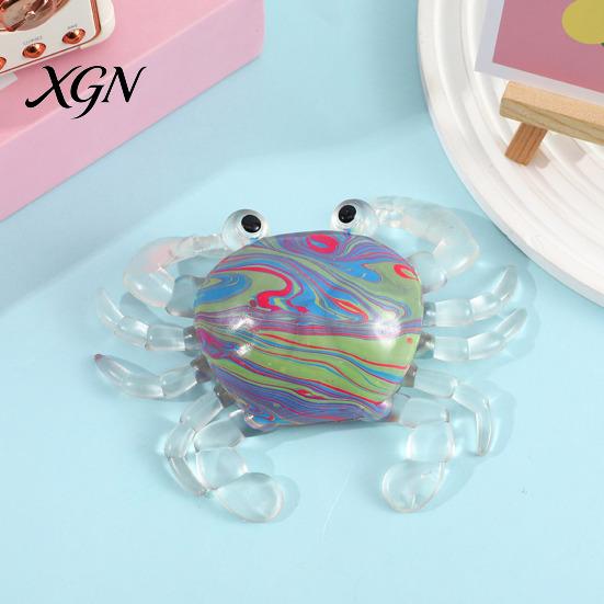 Decompression Toy Crab Squeeze Slow-Rising TPR Fidget for Stress Relief Elastic Pinch Cute Transparent Claws Portable Gadget Kids Adults