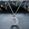 CAOSHI Fashion Style Paved Full Cubic Zirconia Round Pendant Necklace for Women Exquisite Wedding Engagement Party Accessories