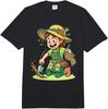 Crochet and Gardening Cute Gardener Straw Hat Lady Comfort Colors Adult Heavyweight T-Shirt