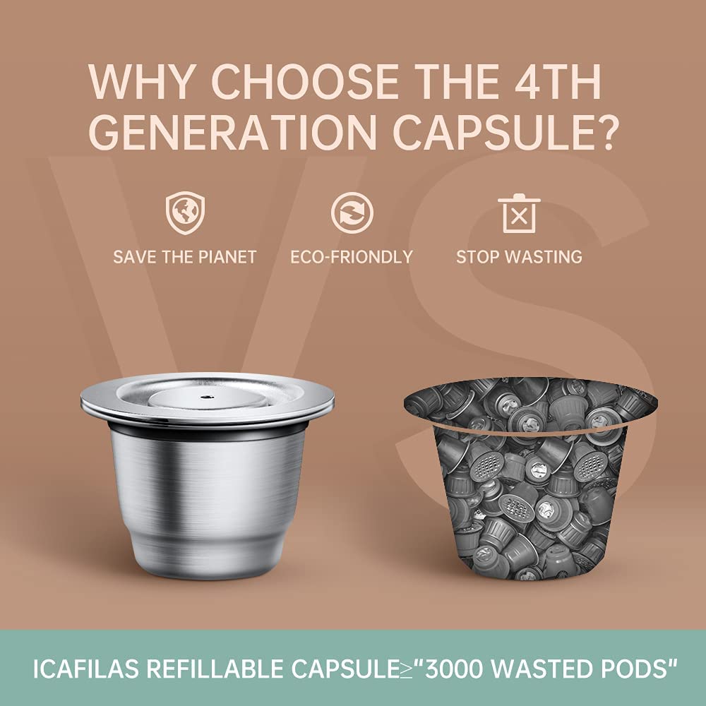Filtros de Cápsula Recarregáveis Copos de Espresso de Aço Inoxidável Cápsulas de Café Reutilizáveis Para Nespresso Com Tamper Anel Dosador