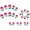 24 Pieces Coconut Sunset Press On Nail Glossy Short Square Artificial Nail Stick On Nail For Parties And Daily Use