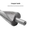Silver Spiral Groove Step Drill, High-Speed Steel 4241 Cone, Triangle Shank, Sizes: 4-12mm, 4-20mm, 4-32mm (White).