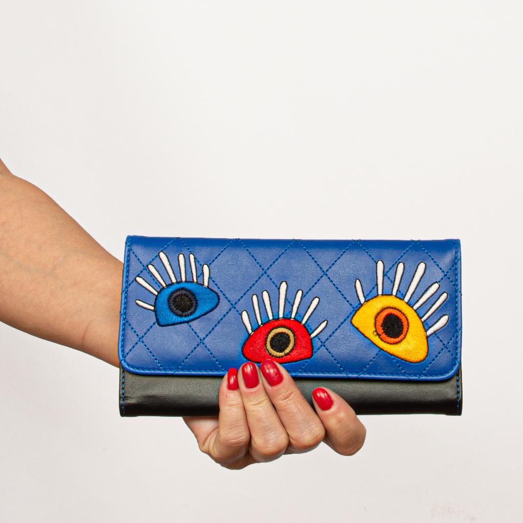 Biggdesign My Eyes On You Embroidered Card Holder  Wallet,  Credit Card Holder