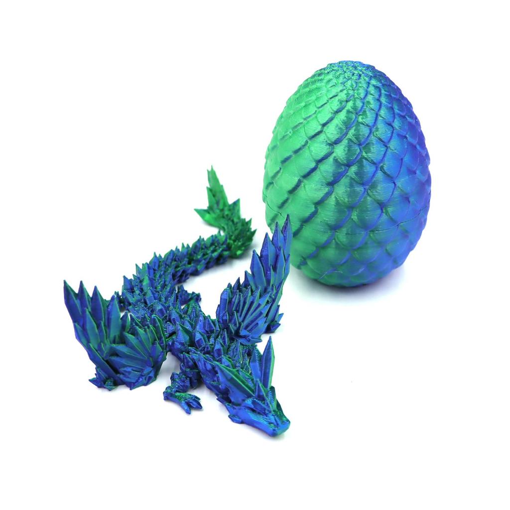 Colorful 3D Printed Dragon Egg Crystal Ornament Set - Creative and Trendy Toy and Gift.