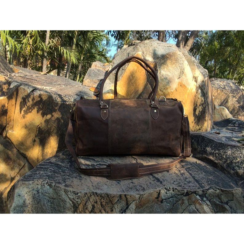 Leather Duffle Bag, Handmade Leather Weekender, Gym Bag, Vacation Duffel Bag, Travel Bag, Overnight Bag Leather Holdall for womens day gift