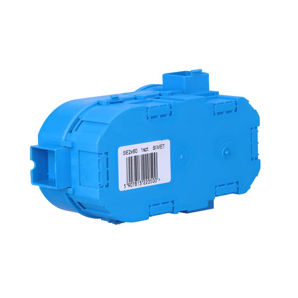 Flush-mounted box, with screws, blue SE 2x60