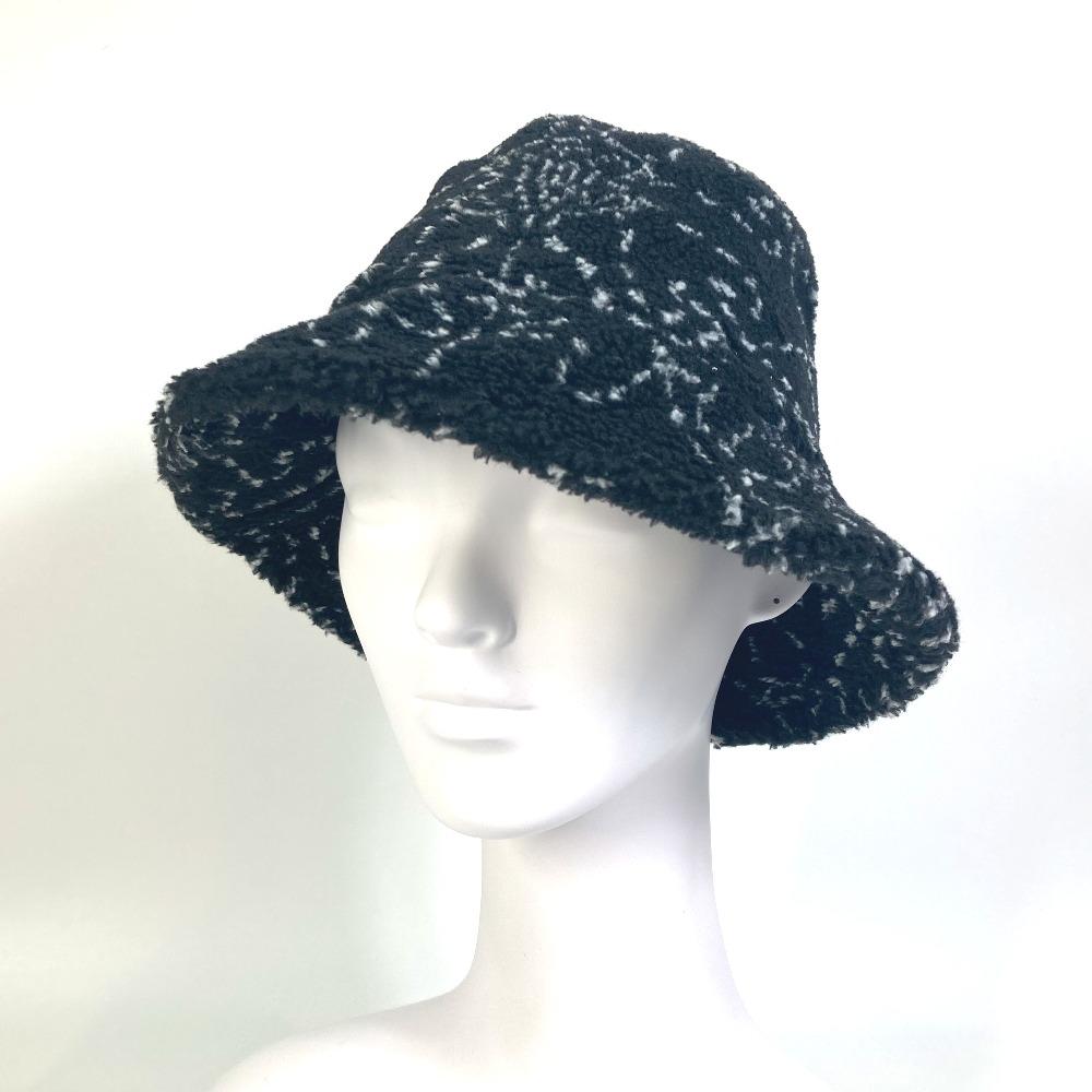 CHANEL hat CC Mark CC boa bucket hat hat fur / polyester Black/White